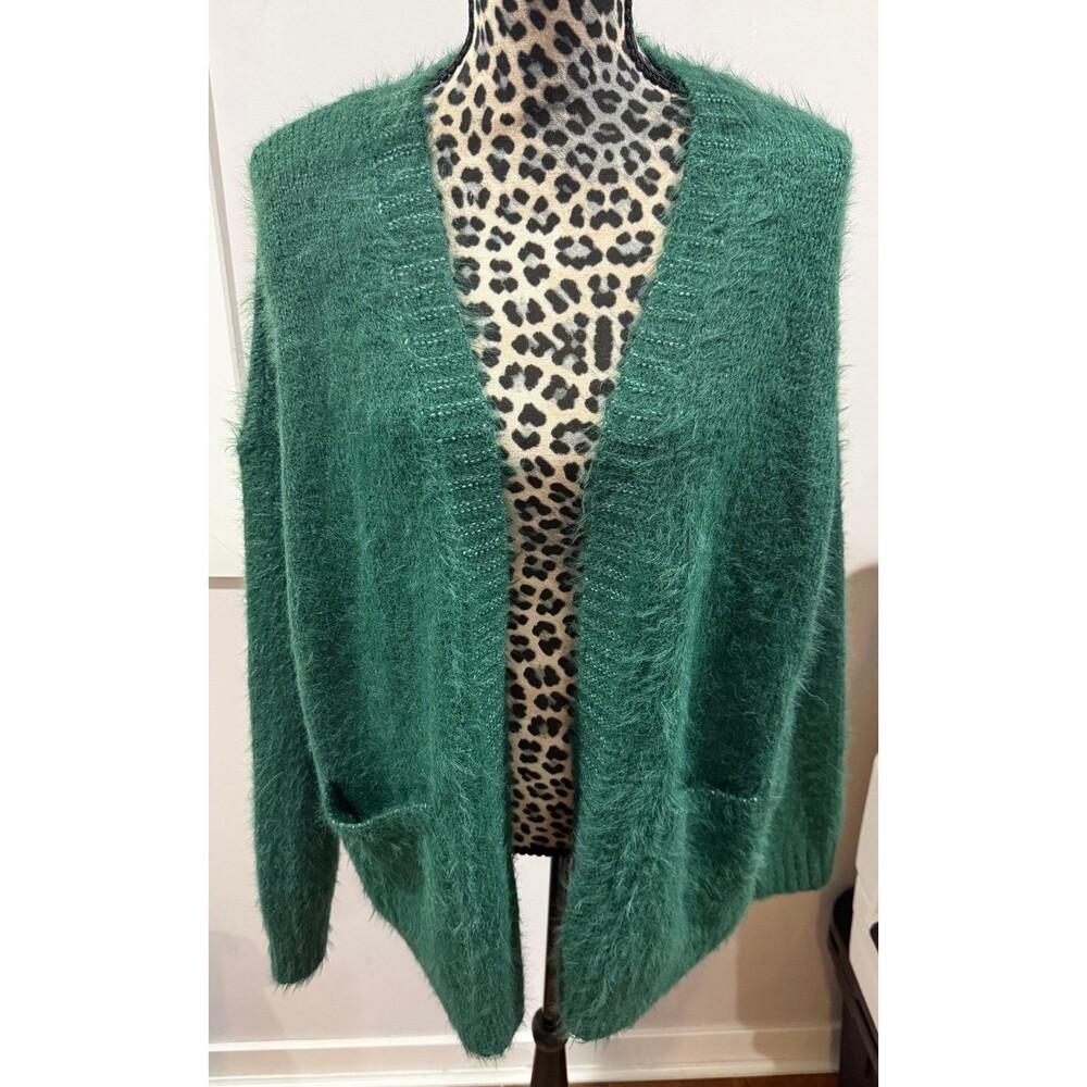 American eagle whoa so cozy fuzzy green Cardigan size medium NEW NWT